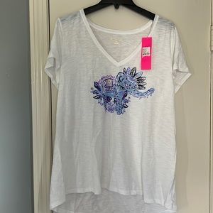 Lilly Pulitzer Etta Top namaste in the jungle XL